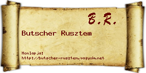 Butscher Rusztem névjegykártya